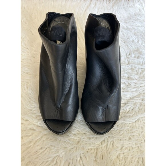 BALENCIAGA Women’s Size Size 6 (36) Black leather platform Mules Peep Toe Chunky - Picture 8 of 16